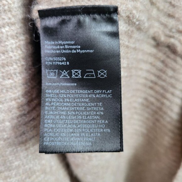NWT H&M Women's Wool Blend Square Neckline Beige Knit Sweater Dress Size XXL - Picture 7 of 12